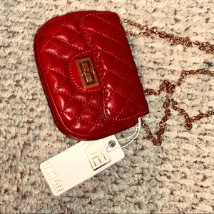 Red Vegan Leather Clutch UE